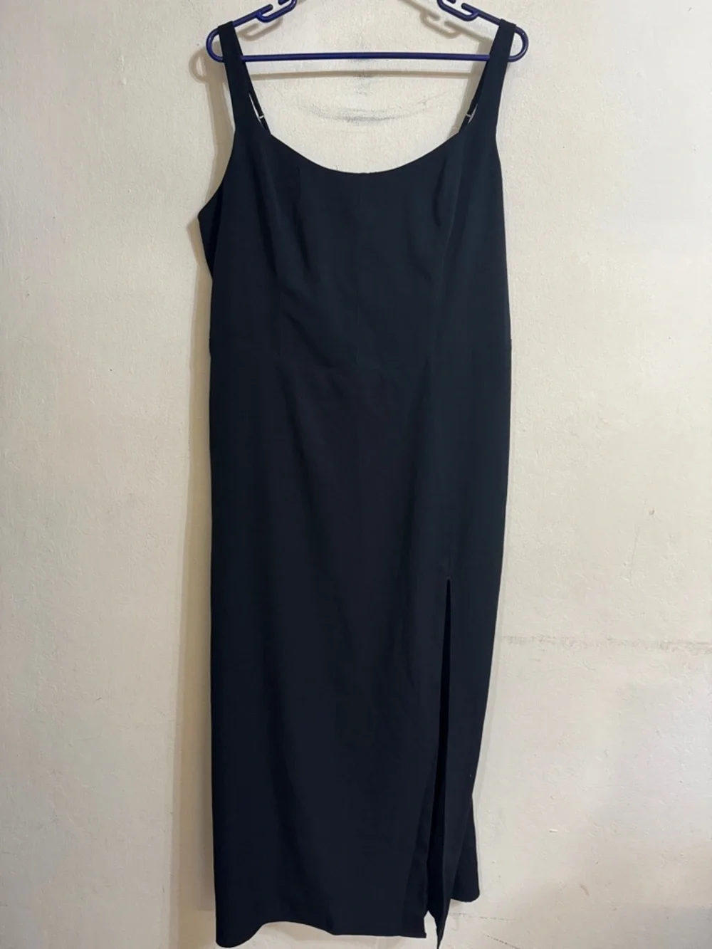 Abercrombie & Fitch Classic Black Sleeveless Midi Dress with Side Slit Sz XL NWT